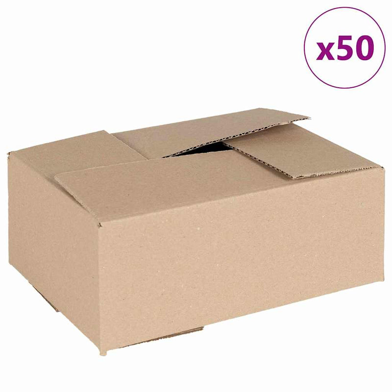 Load image into Gallery viewer, Vidaxl vouwdoos met opslag 50 pcs naturel 25 x 17,5 x 10 cm karton
