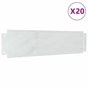 Vidaxl gazonranden 20 pcs zilver 100 x 25 x 0,07 cm