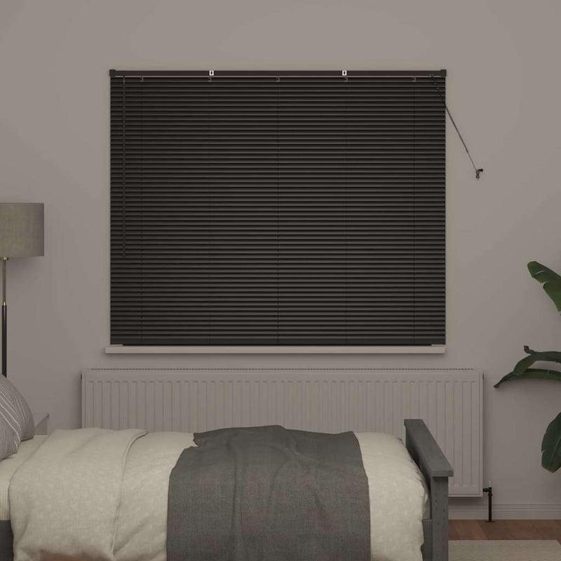 Load image into Gallery viewer, Vidaxl venetiaanse jaloezieën zwart 130 x 160 cm aluminium
