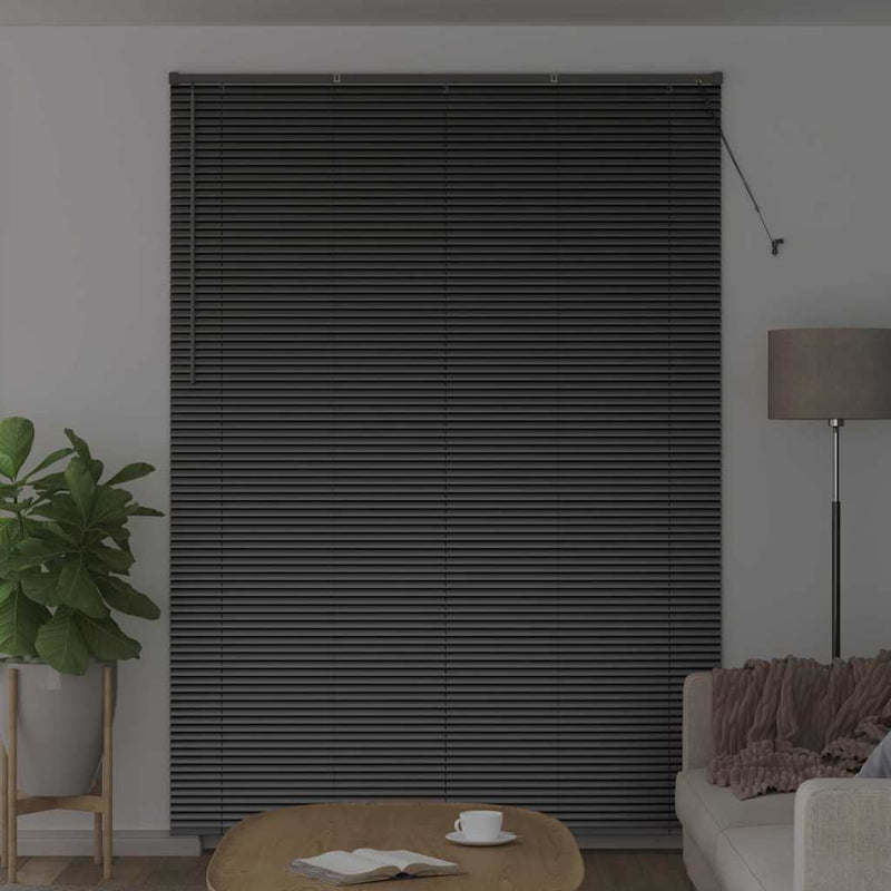 Load image into Gallery viewer, Vidaxl venetiaanse jaloezieën zwart 220 x 155 cm aluminium
