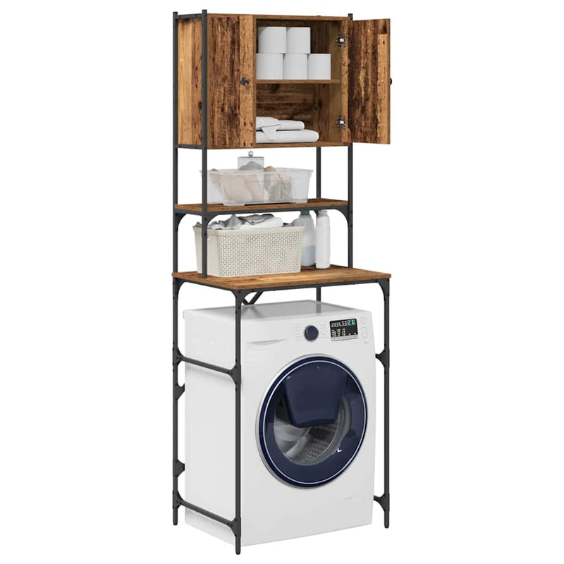 Load image into Gallery viewer, Vidaxl wasmachinekast oudhout 68 x 48,5 x 194 cm bewerkt hout
