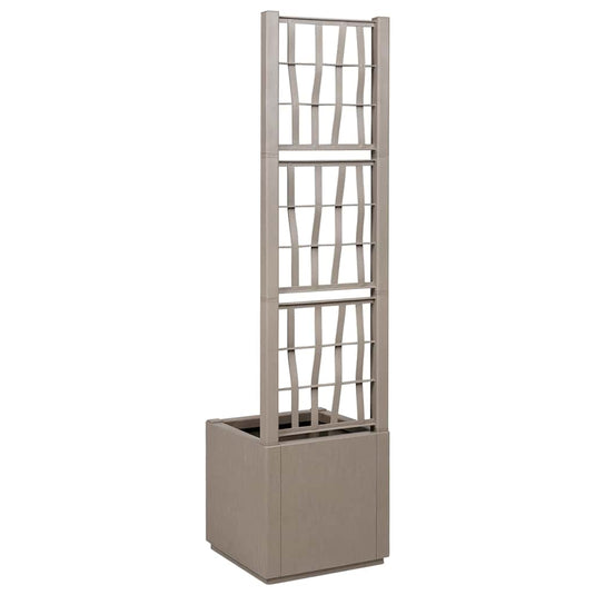 Vidaxl bloembak licht bruin 36 x 36 x 140 cm kunststof