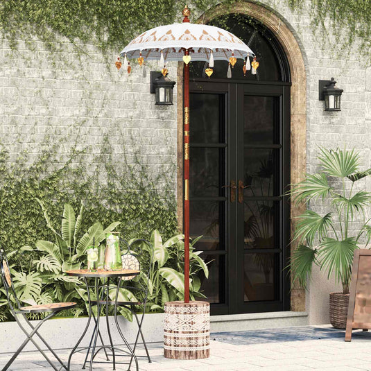 Vidaxl balinese parasol met basis crème 95 x 95 x 260 cm