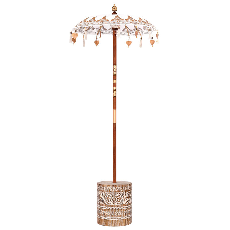 Load image into Gallery viewer, Vidaxl balinese parasol met basis crème 95 x 95 x 260 cm
