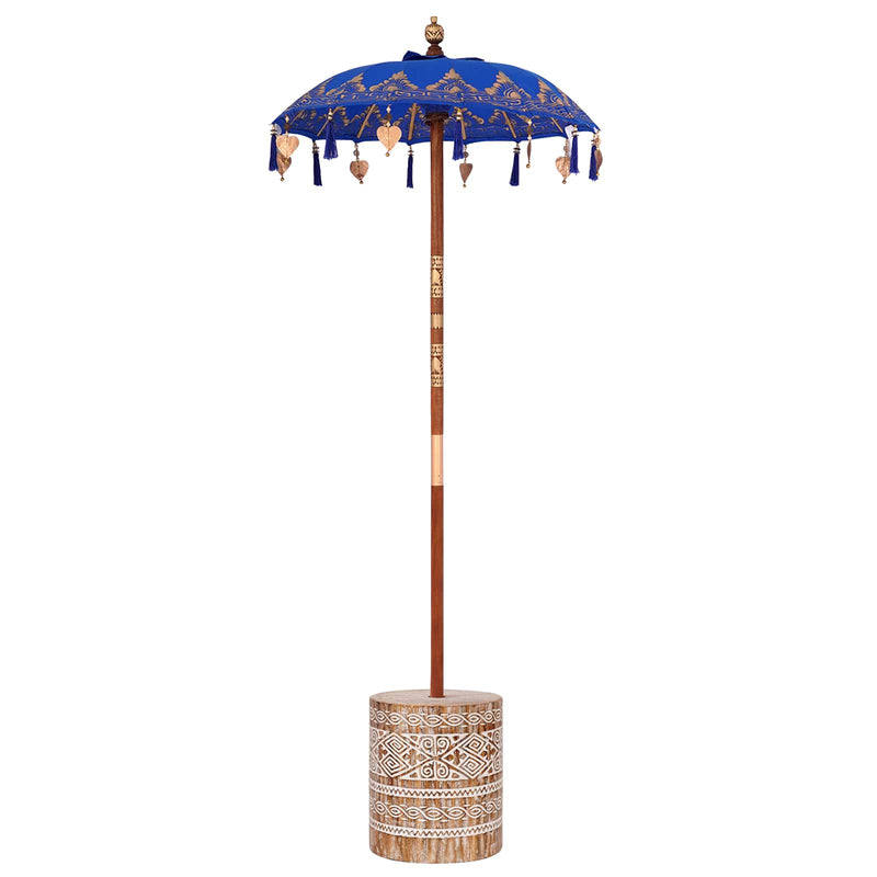 Load image into Gallery viewer, Vidaxl balinese parasol met basis blauw 95 x 95 x 260 cm
