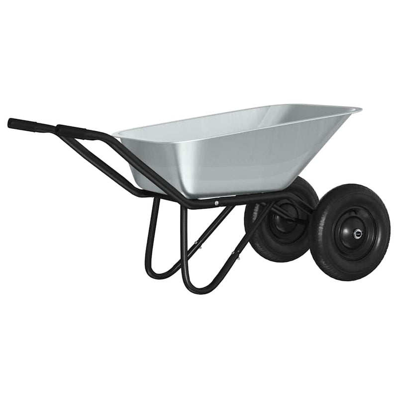 Load image into Gallery viewer, Vidaxl kruiwagen zilver en zwart 137 x 60 x 65,5 cm staal
