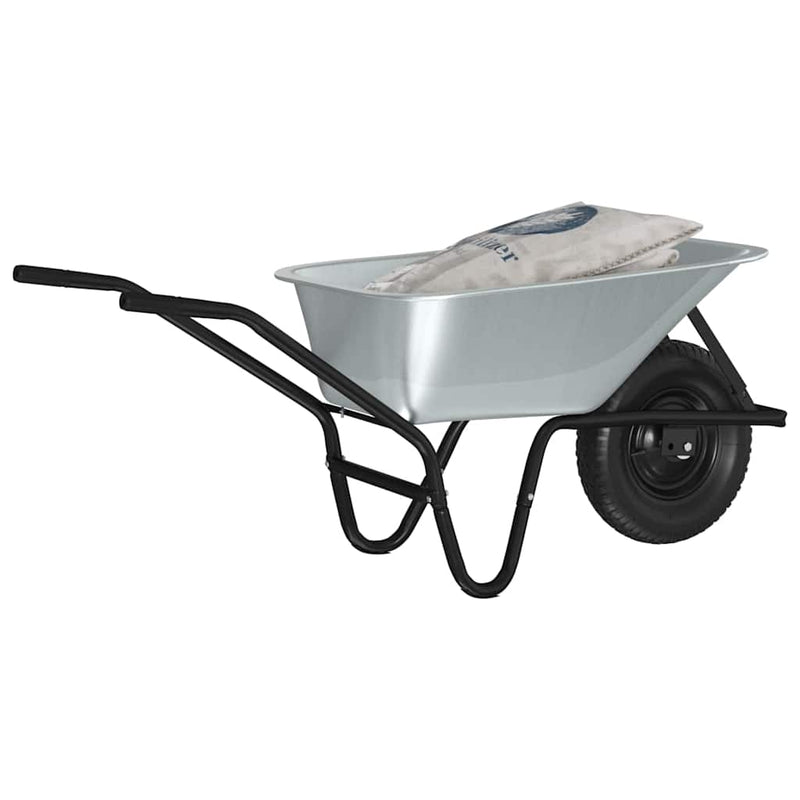 Load image into Gallery viewer, Vidaxl kruiwagen zilver en zwart 141 x 60 x 57 cm staal
