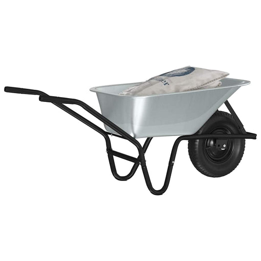 Vidaxl kruiwagen zilver en zwart 141 x 60 x 57 cm staal
