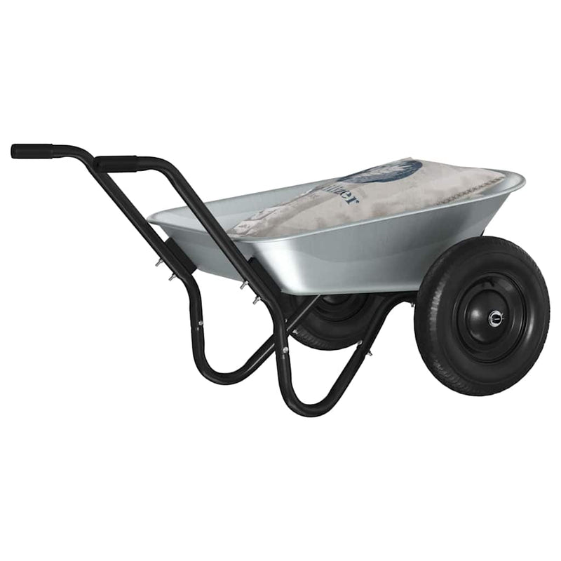 Load image into Gallery viewer, Vidaxl kruiwagen zilver en zwart 124 x 73 x 65 cm staal
