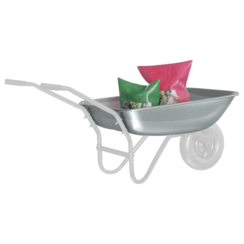 Load image into Gallery viewer, Vidaxl vervanging voor kruiwagenlade zilver 80 x 60 x 25 cm staal
