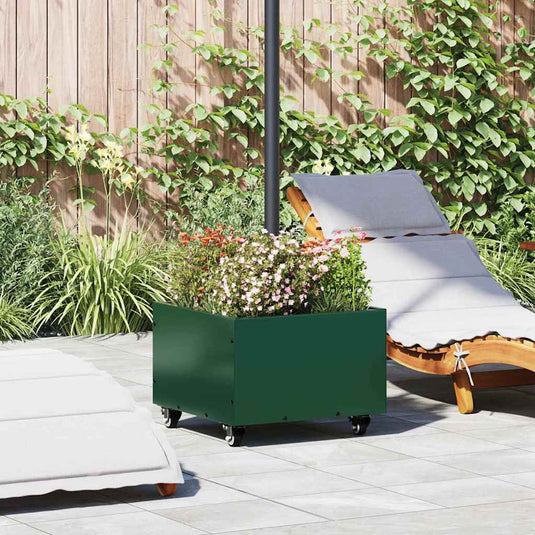 Vidaxl parasolvoet groen 45 x 45 x 45 cm staal