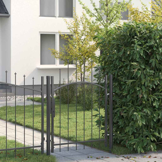 Vidaxl tuinpoort met slot grijs 125 x 100 cm staal