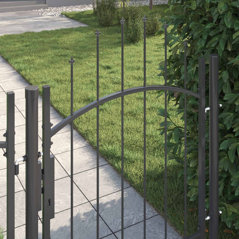 Load image into Gallery viewer, Vidaxl tuinpoort met slot grijs 150 x 100 cm staal
