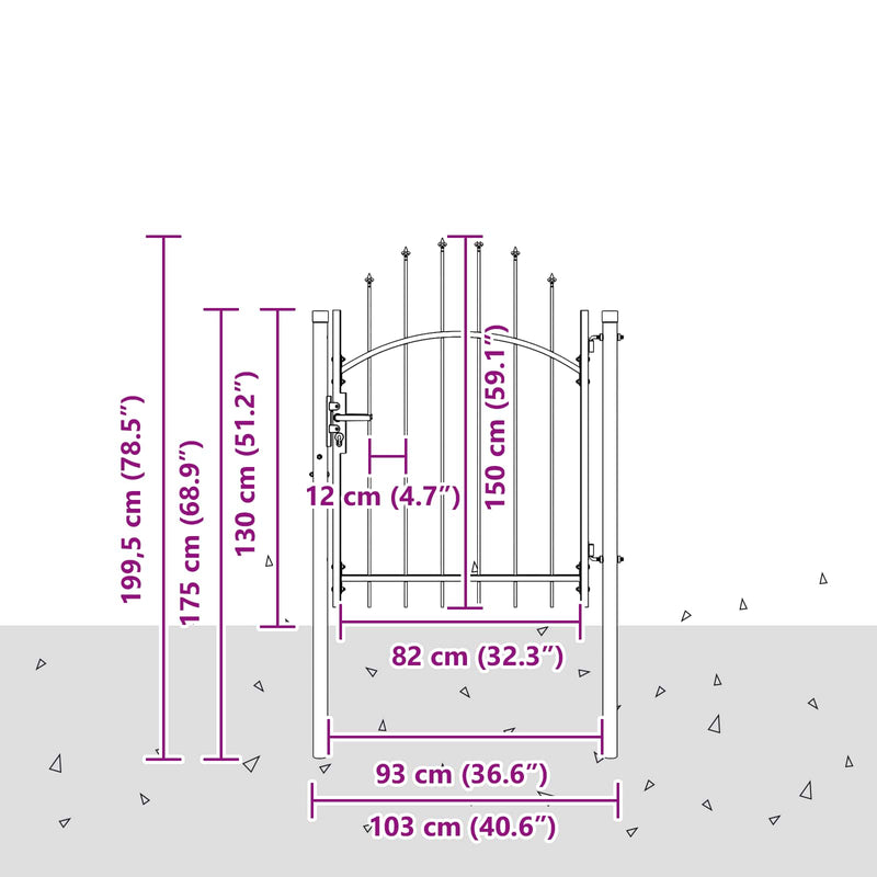 Load image into Gallery viewer, Vidaxl tuinpoort met slot grijs 150 x 100 cm staal
