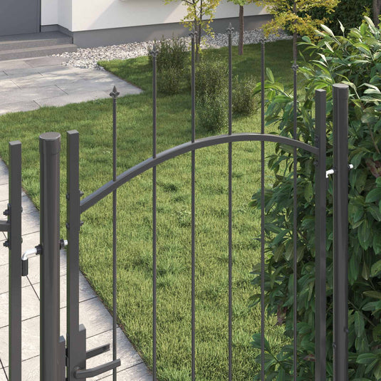 Vidaxl tuinpoort met slot grijs 200 x 100 cm staal