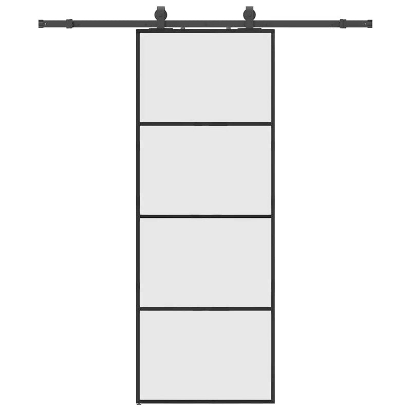 Load image into Gallery viewer, Vidaxl schuifdeur met beslagset 76x205 cm esg glas zwart
