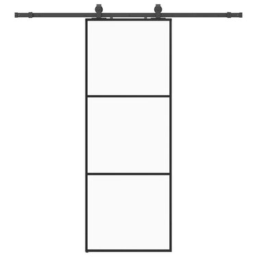 Vidaxl schuifdeur met beslagset 76x205 cm esg glas zwart