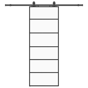 Vidaxl schuifdeur met beslagset 76x205 cm esg glas zwart