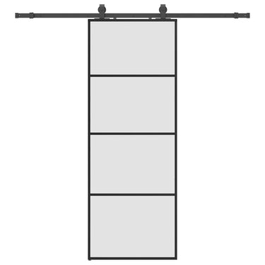 Vidaxl schuifdeur met beslagset 76x205 cm esg glas zwart