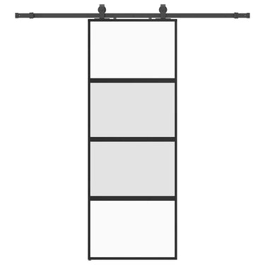 Vidaxl schuifdeur met beslagset 76x205 cm gehard glas zwart