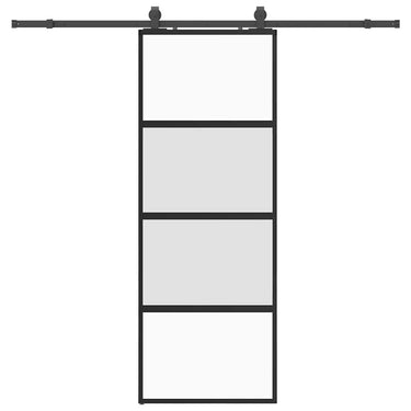 Vidaxl schuifdeur met beslagset 76x205 cm gehard glas zwart