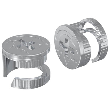 Vidaxl cam lock moeren 2 pcs zilver 15 x 11,5 mm staal