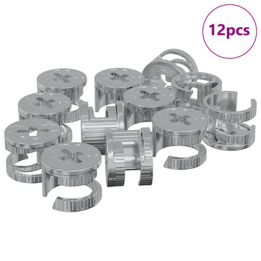 Vidaxl cam lock moeren 12 pcs zilver 15 x 11,5 mm staal