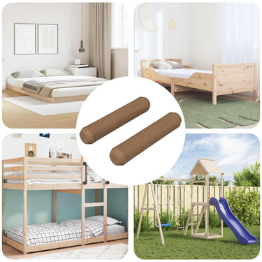 Vidaxl houten dowels 2 pcs bruin ø8 x 35 mm massief hout