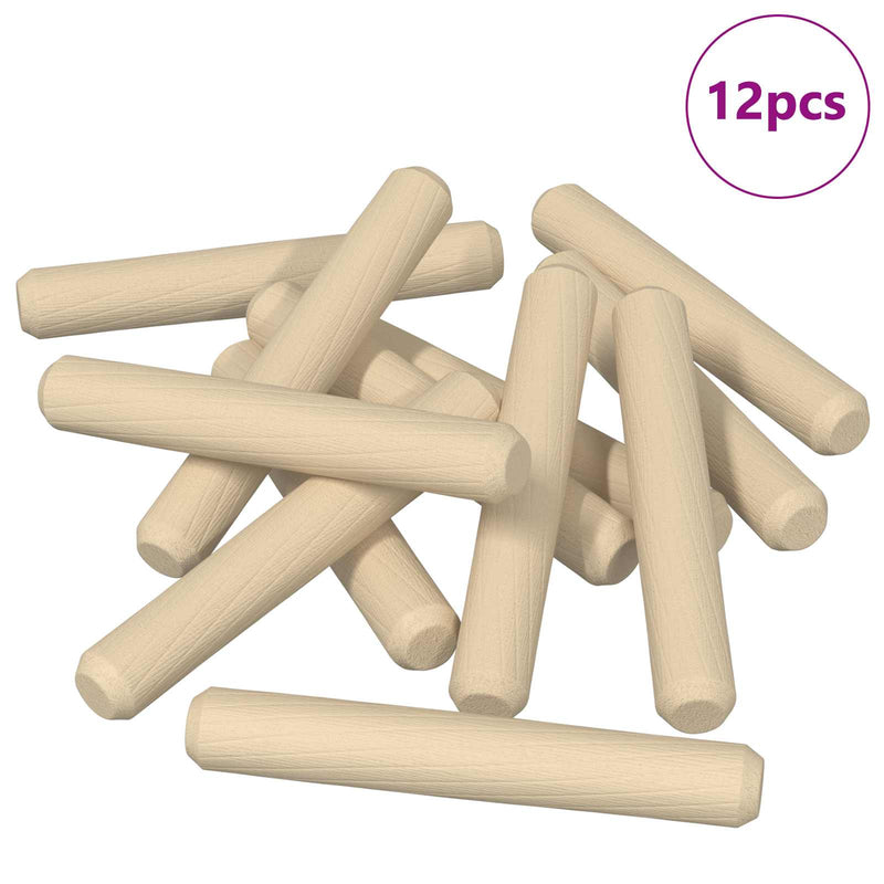 Load image into Gallery viewer, Vidaxl houten dowels 12 pcs bruin ø8 x 50 mm massief hout
