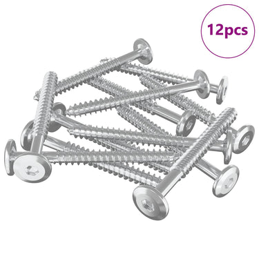 Vidaxl houten schroeven 12 pcs zilver m6 x 70 mm staal