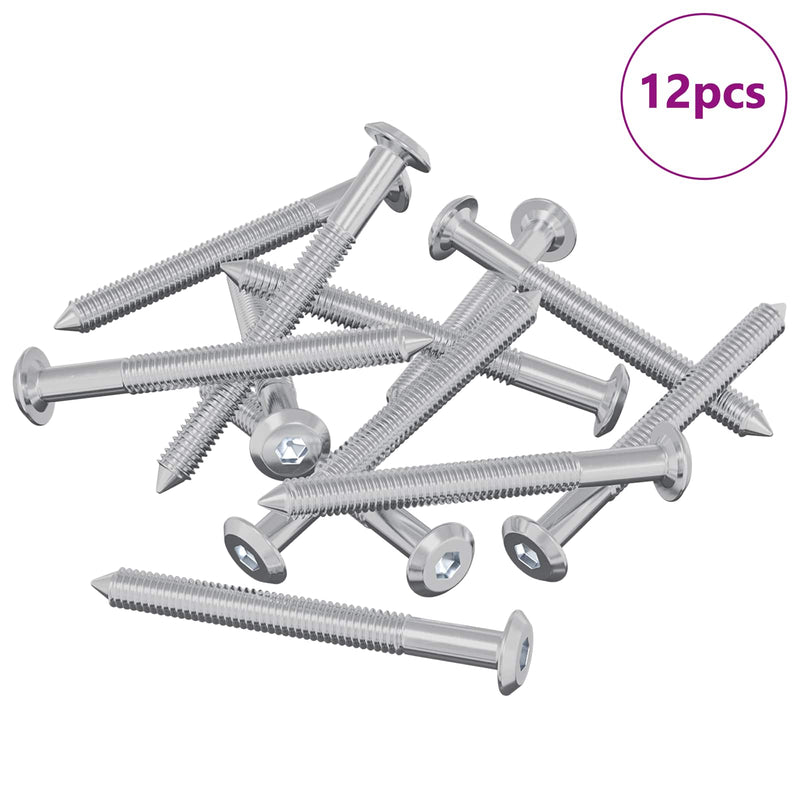 Load image into Gallery viewer, Vidaxl meubelschroeven 12 pcs zilver m6 x 60 mm staal
