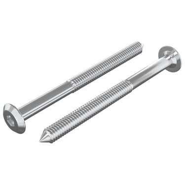 Vidaxl meubelschroeven 2 pcs zilver m6 x 70 mm staal