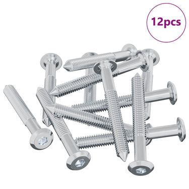 Vidaxl bout 12 pcs zilver m6 x 50 mm staal