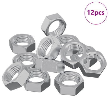 Vidaxl zeshoekige moeren 12 pcs zilver m6 ijzer