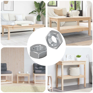 Vidaxl zeshoekige moeren 2 pcs zilver m8 ijzer