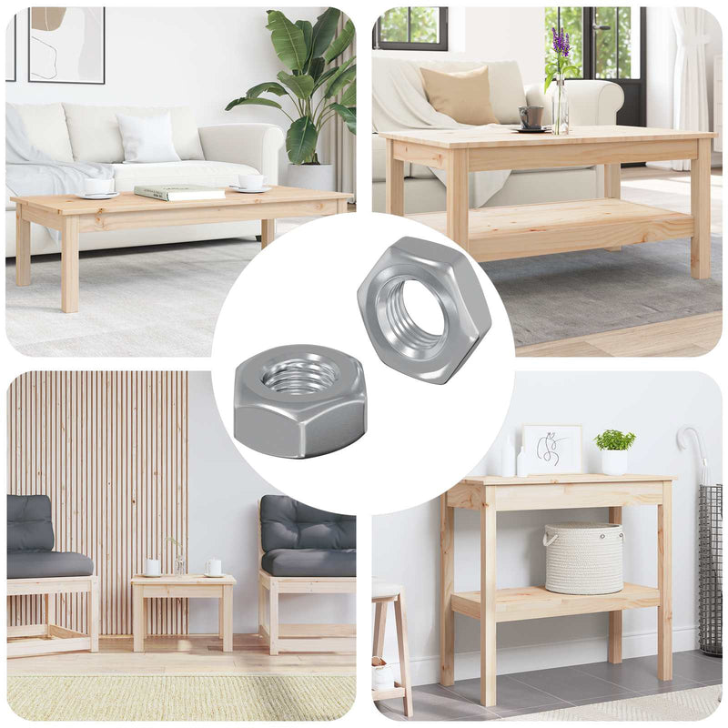 Load image into Gallery viewer, Vidaxl zeshoekige moeren 2 pcs zilver m8 ijzer
