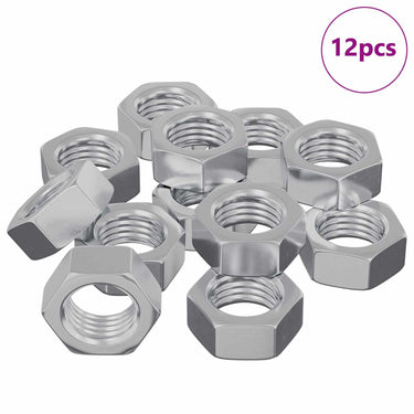 Vidaxl zeshoekige moer 12 pcs zilver m6 ijzer