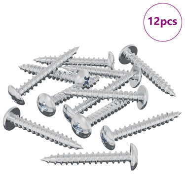 Vidaxl houten schroef 12 pcs zilver m4 x 28 mm ijzer