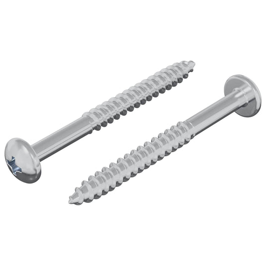 Vidaxl houten schroef 2 pcs zilver 9,8 x 53 mm staal