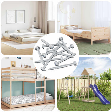 Vidaxl houten schroef 3273 pcs zilver 9,8 x 53 mm staal