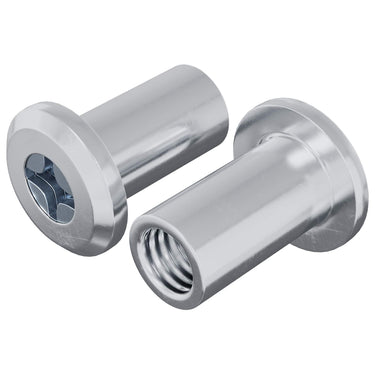 Vidaxl slotmoer 2 pcs zilver m6 x 15 mm staal