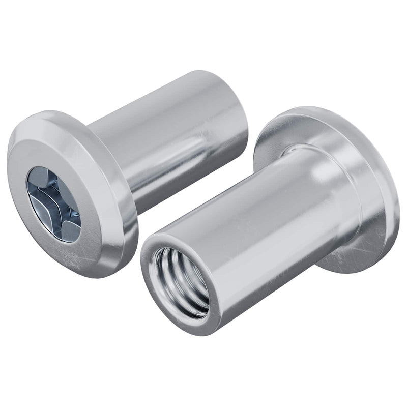 Load image into Gallery viewer, Vidaxl slotmoer 2 pcs zilver m6 x 15 mm staal
