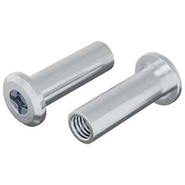 Vidaxl slotmoer 2 pcs zilver m6 x 15 mm staal
