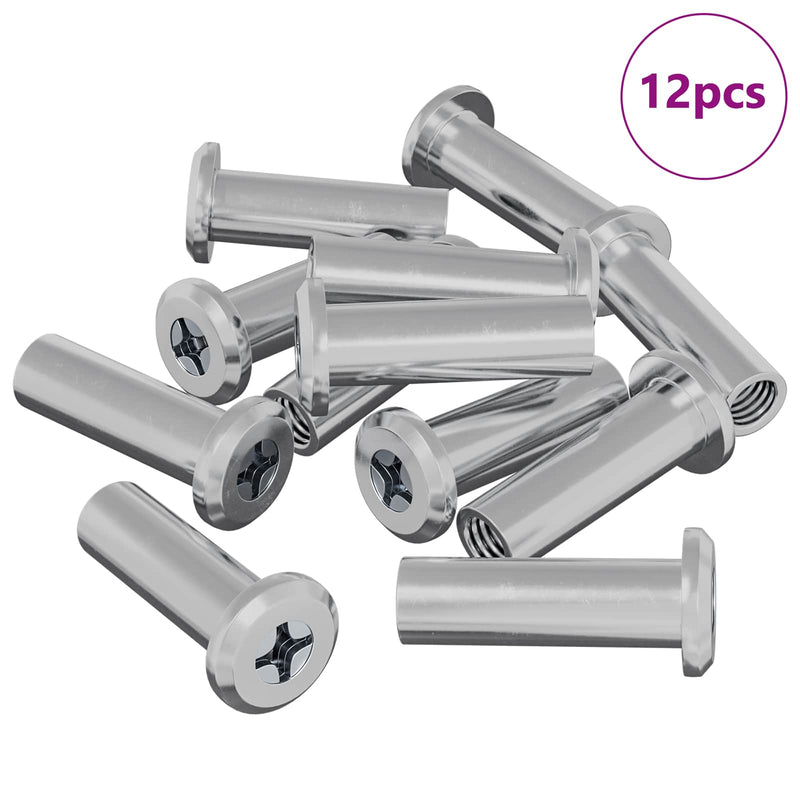 Load image into Gallery viewer, Vidaxl slotmoer 12 pcs zilver m6 x 15 mm staal
