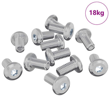 Vidaxl slotschroef effen 4865 pcs zilver staal