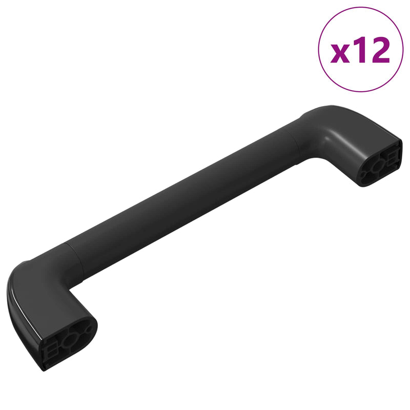 Load image into Gallery viewer, Vidaxl handvat effen 12 pcs zwart 380 x 34 x 85 mm aluminium en pp
