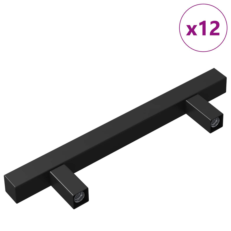 Load image into Gallery viewer, Vidaxl kasthandgreep 12 pcs zwart 150 x 12,3 x 35,2 mm roestvrij staal
