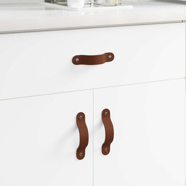 Vidaxl kast handvatten 2 pcs bruin 140 x 25 x 2,3 mm pu