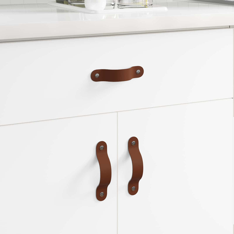 Load image into Gallery viewer, Vidaxl kast handvatten 2 pcs bruin 140 x 25 x 2,3 mm pu
