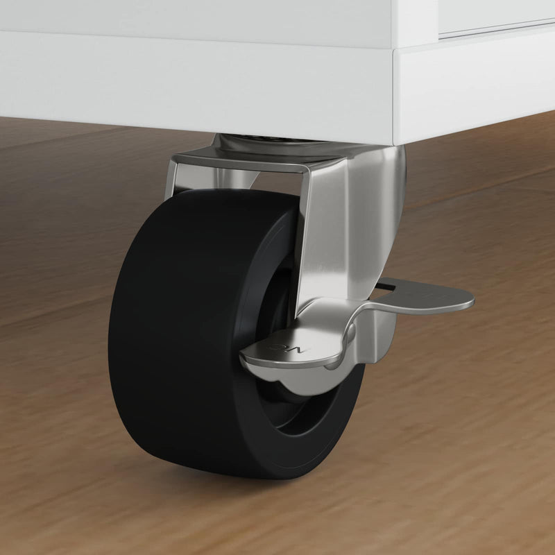 Load image into Gallery viewer, Vidaxl caster 2 pcs zwart en zilver 50,7 x 50,7 x 24,4 mm ijs en nylon
